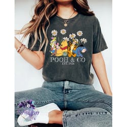 vintage disney floral pooh and co est 1926, pooh bear and friends shirt, retro disney pooh shirt,disney trip 2023 shirt