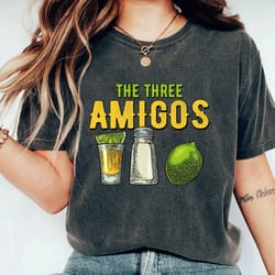funny drinking shirt, the three amigos t-shirt, lime salt tequila, tequila tshirt, party shirt, funny gifts, unisex
