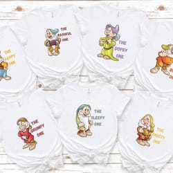 matching family seven dwarfs shirt, disney shirtd shirt, disney world shirt, grumpy, bashful, dopey, sleepy,