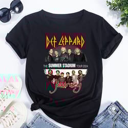 def leppard and journey 2024 tour t-shirt, the summer stadium tour 2024 shirt, def leppard fan shirt, journey band merch
