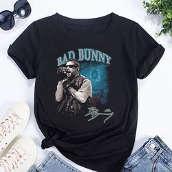 graphic bad bunny signature t-shirt, bad bunny album tee, bad bunny merch, 2024 most wanted tour bad bunny shirt, bad bu