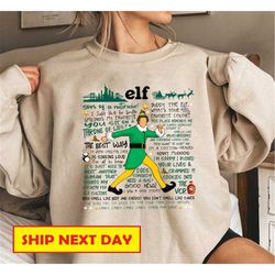 buddy elf christmas sweatshirt, vintage elf christmas movie