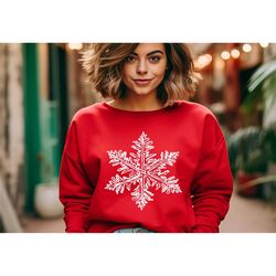 snowflake sweatshirt, winter holiday sweater, matching christmas hoodie,