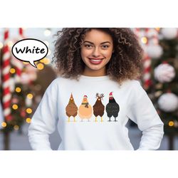 christmas chickens sweatshirt, chicken christmas lights sweatshirt, funny