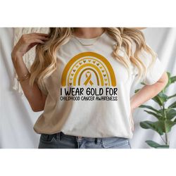 i wear gold for childhood cancer awareness shirt,
