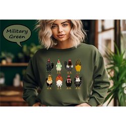 christmas chicken sweatshirt, christmas chicken tree lights hoodie,