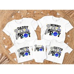 family outer space boy birthday tee, space birthday