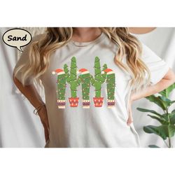 christmas cactus shirt, western christmas t-shirt, christmas country