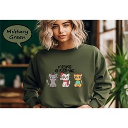 meowy christmas sweatshirt, christmas cats sweatshirt, merry catmas