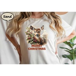 merry christmas shirt, vintage christmas deer t-shirt, retro