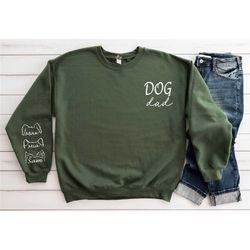 custom dog dad sweatshirt with ears and names