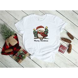 cute owl merry christmas shirt, cute animals shirt,