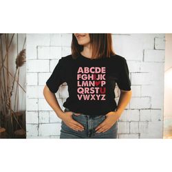 alphabet i love you shirt, i love u