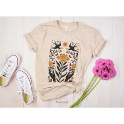 flowers tshirt, good vibes shirt, boho wildflowers tshirt,