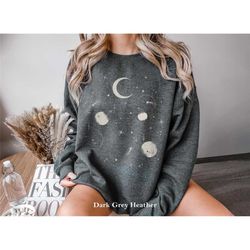 moon sweatshirt, sweater women, celestial sweatshirt, moon phase