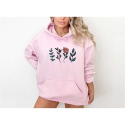 wildflower shirt, wild flowers hooded sweatshirt, floral sweatshirt,