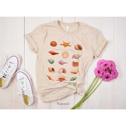 seashell t-shirt, ocean life shirt, sea shell shirt,