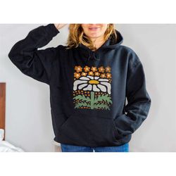 wild flowers hooded sweatshirt, boho wildflowers shirt, floral