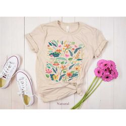 women's wildflower tee, colorful floral shirt, spring wardrobe,