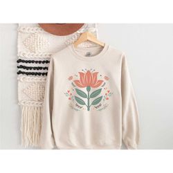boho flowers sweatshirt unisex wildflower sweater women floral