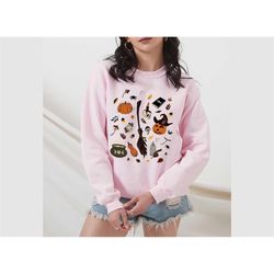 halloween doodles sweatshirt, vintage halloween shirt, witchy sweatshirt,