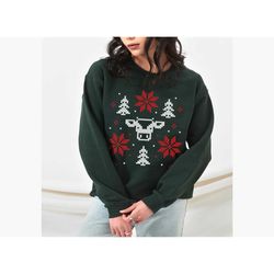 cute cow shirt, ugly christmas sweatshirt, christmas graphic
