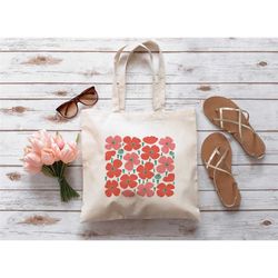 boho flower tote bag, wildflower tote bag, floral