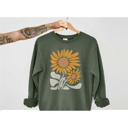 sunflower shirt, boho wildflower sweatshirt, boho flowers shirt,