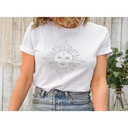 mystical sun womens tee, sun graphic tee, women's