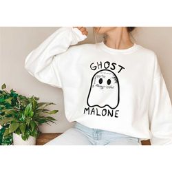 ghost malone sweatshirt, halloween sweatshirt, funny halloween crewneck,