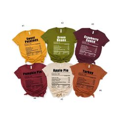 nutrition thanksgiving food shirt, funny thanksgiving shirt, thanksgiving