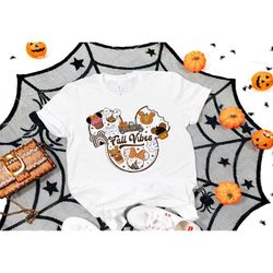 fall vibes mickey ear shirt, disney mickey fall
