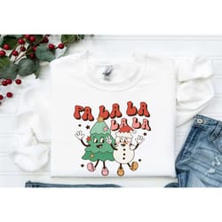fa la la sweatshirt, christmas sweatshirt, retro christmas