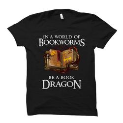 book dragon shirt. book dragon gift. book lover