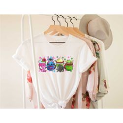 baby yoda, stitch and angel shirt, disney drink