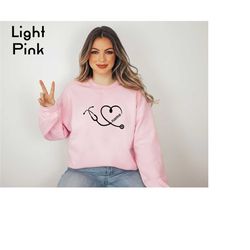 custom stethoscope sweatshirt, nurse school team sweatshirt, custom name nurse sweatshirt, medical sweatshirt, rn gradua