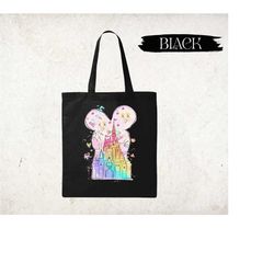 disney watercolor castle tote bag, disney mickey tote bag, disney trip tote bag, disney tote bag, disneyland tote bag, d