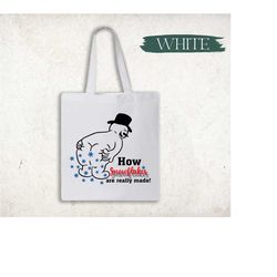 how snowflakes are really made tote bag, christmas tote bag, christmas family tote bag, christmas party tote bag, christ