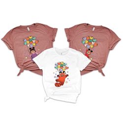 turning red shirt, red panda shirt, meilei and