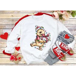 winnie the pooh christmas shirt, pooh bear santa