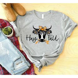 fall tee, super cute hay fall cow, fall