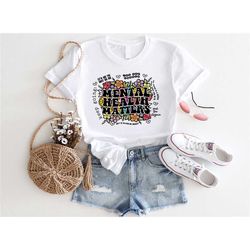mental health matters shirt, floral brain shirt, mental