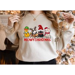 meowy christmas sweatshirt, happy cat year shirt, funny