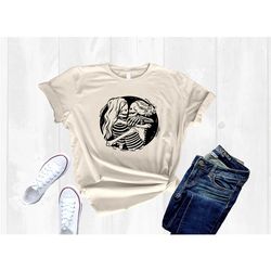 lesbian pride shirt, skeleton lesbian couple shirt, cute