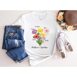 mother's garden shirt, personalized mama shirt, custom mom
