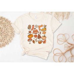 fall doodle shirt, thanksgiving shirt, autumn doodles shirt,