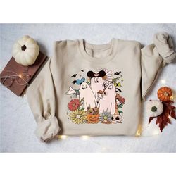 vintage mickey and friends halloween sweatshirt, disney halloween