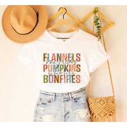flannels pumpkins hayrides s'mores and bonfires shirt, fall