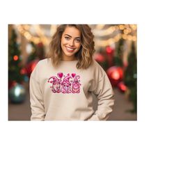 gnome valentines sweatshirt, gnome hearts sweatshirt, cute valentines day sweatshirt, gnomes love hoodie, women valentin
