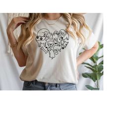 dog doodle shirt, dog heart t-shirt, dog hand drawn shirt, dog mom shirt, dog lover shirt, cute animal lover tee, gift t